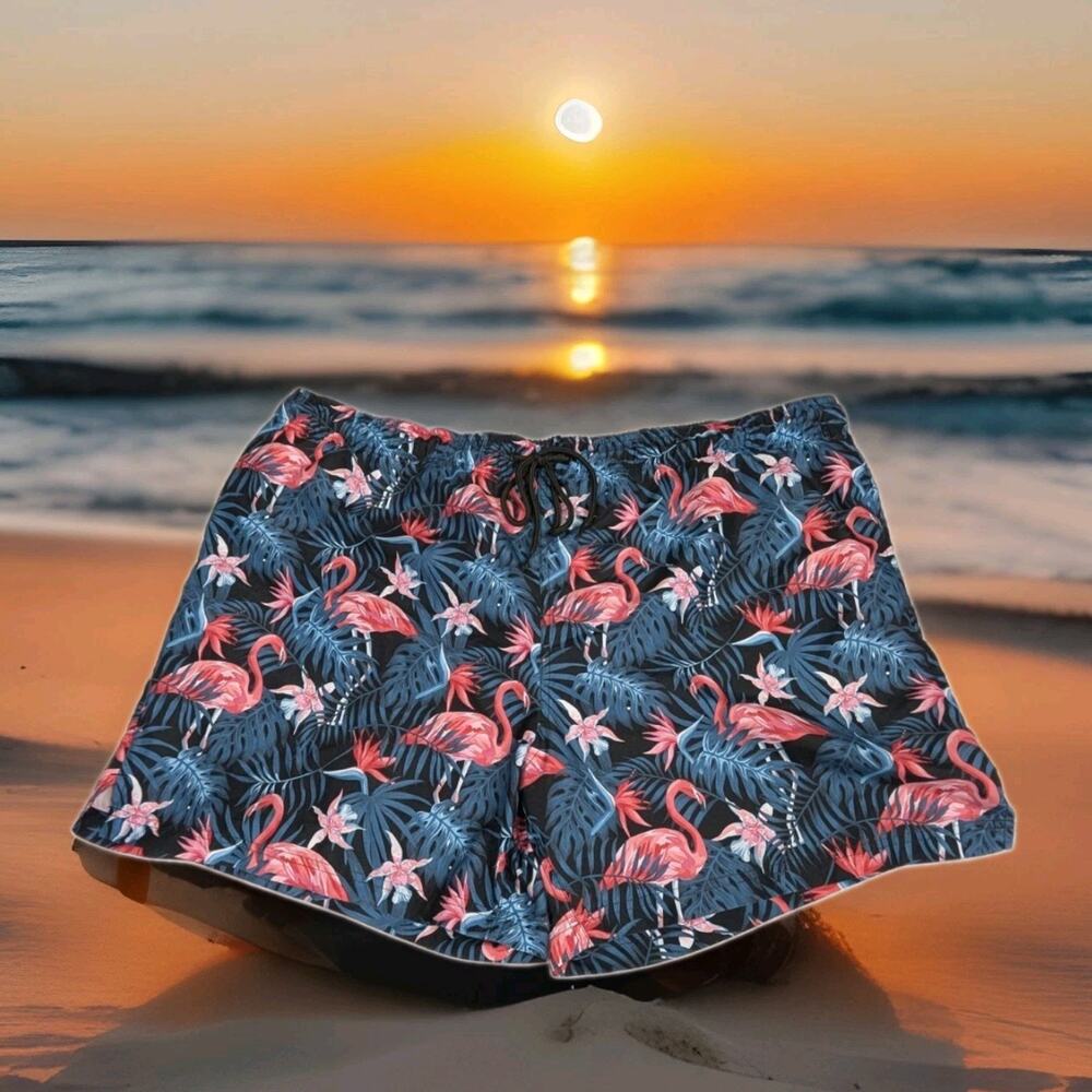 George Flamingo Swim Trunks Board Shorts 3XL 48-50 7” Inseam